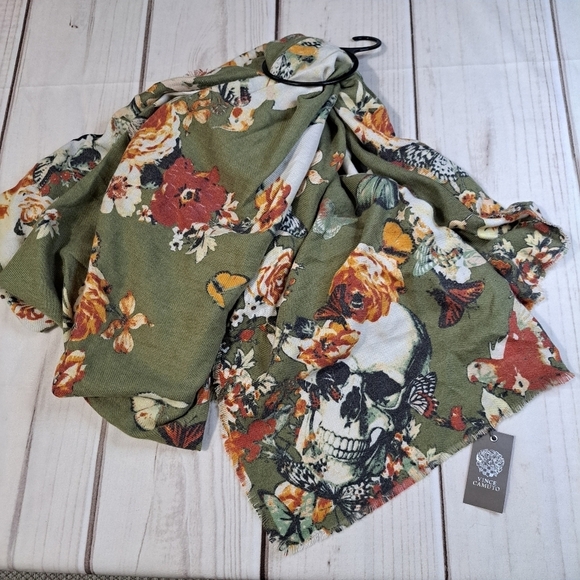 Vince Camuto Floral Skull Scarf - Picture 1 of 11